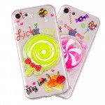 Wholesale iPhone 7 Lollipop Candy Style Liquid Star Dust Case (Purple)